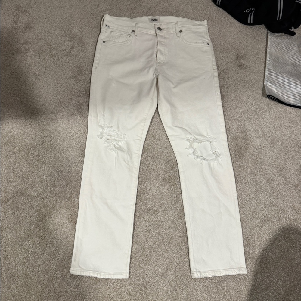 Citizens Of Humanity Women's Cream High Rise Jeans